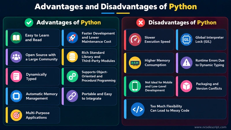 Advantages vs disadvantages of Python programming language